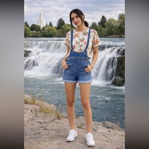 🌟hp🌟 Anthropologie NWT Pilcro Slouchy Overall Shorts Size 30.